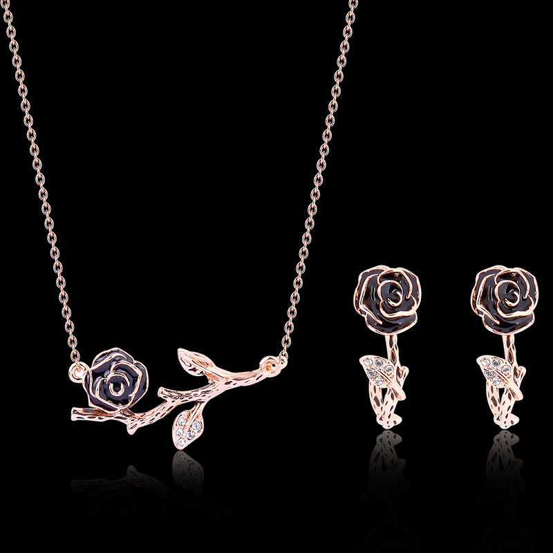 Set collana orecchini rami in fiore