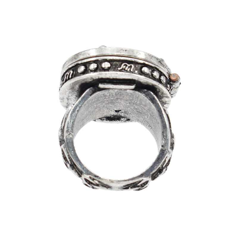 Anello argento gemma nera