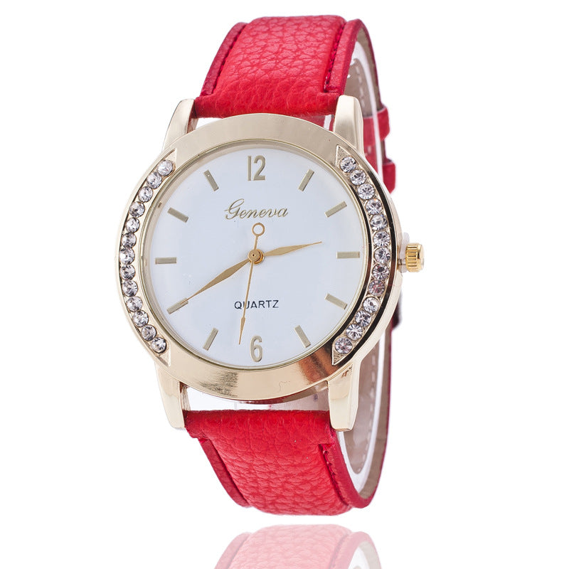 Orologio quarzo con diamanti Geneva