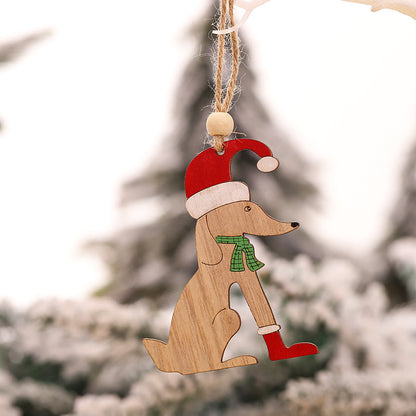 Pendente albero di Natale in legno