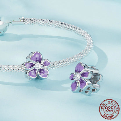Perle fiore viola argento