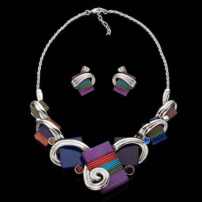 Collana geometrica pietre