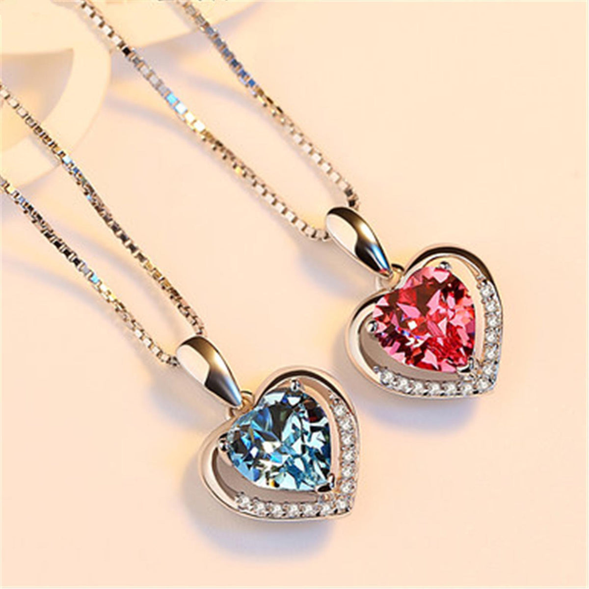 Collana cuore e cristalli