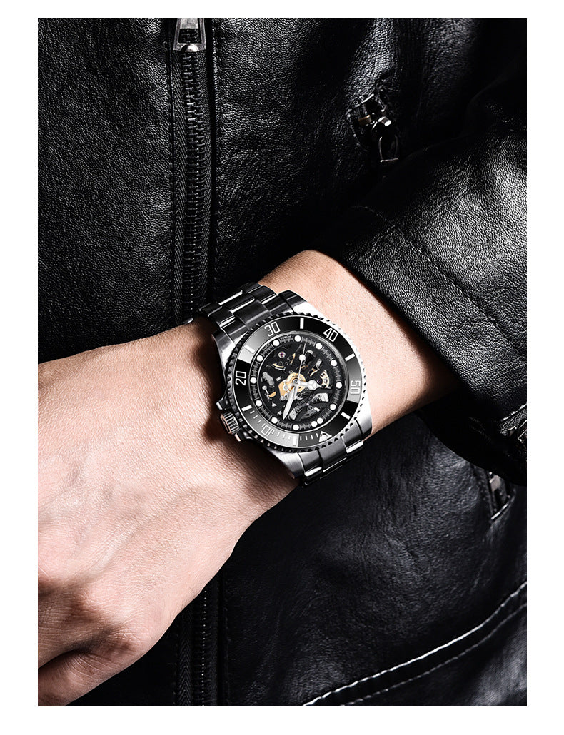 Orologio meccanico cinturino acciaio