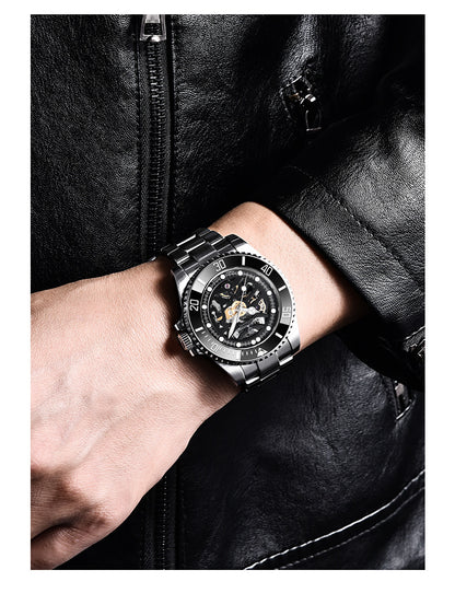 Orologio meccanico cinturino acciaio