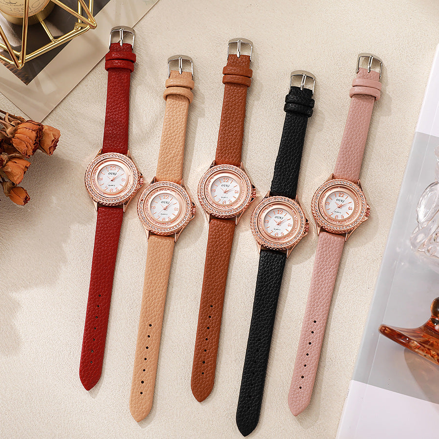 Orologio minimalista con strass