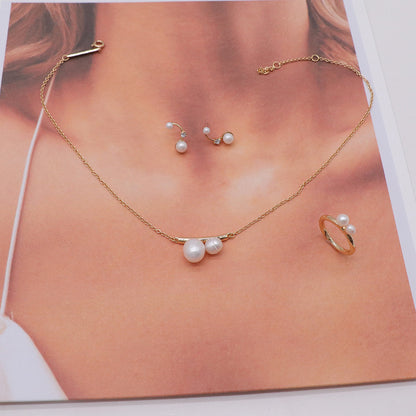 Anello perla d'acqua dolce set