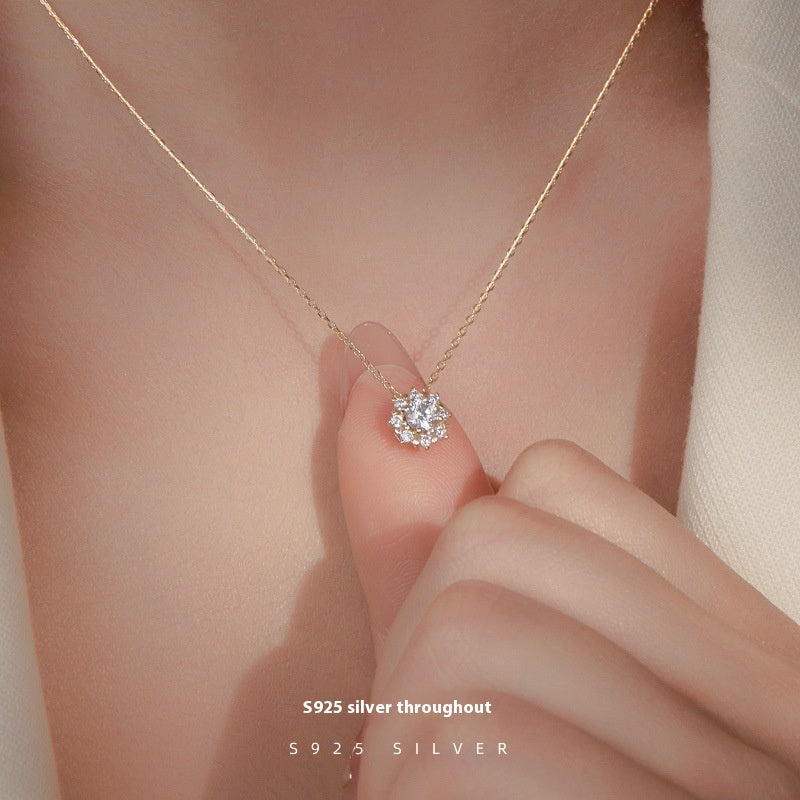 Collana fiocco di neve zircone argento