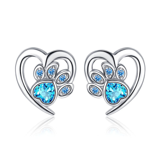 Orecchini cuore blu