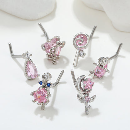 Piercing naso geometrico zircone