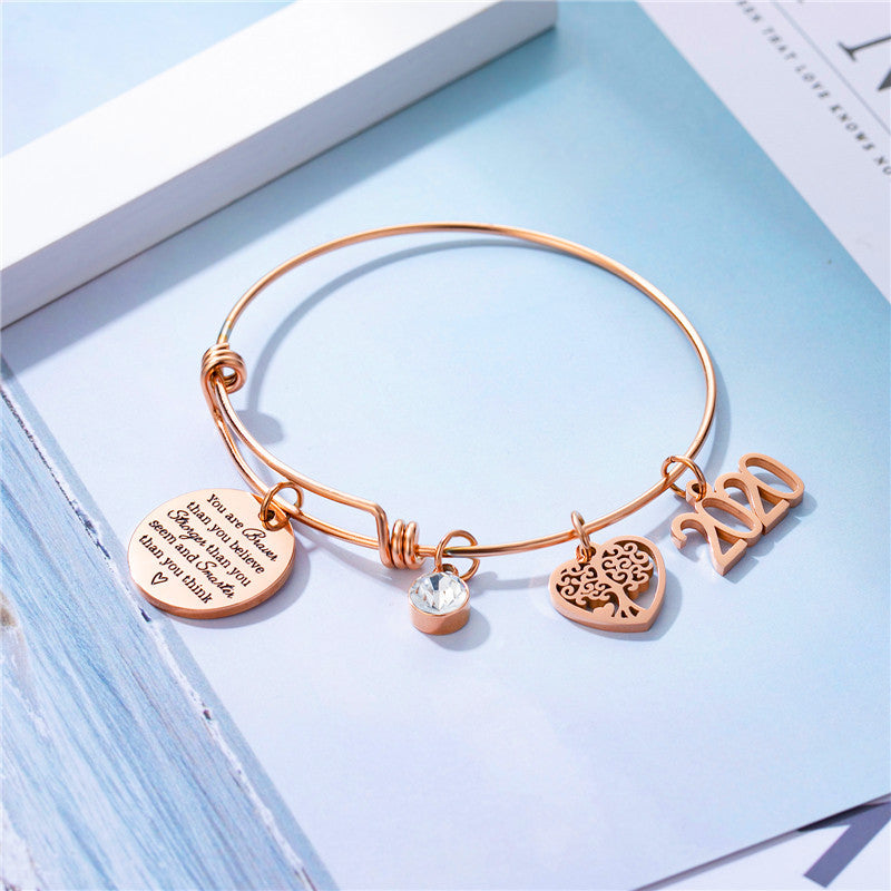 Bracciale targhetta rotonda