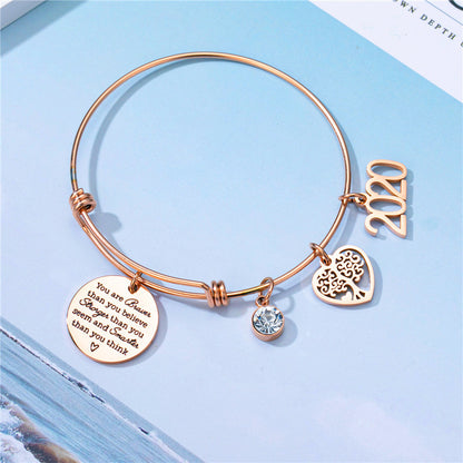Bracciale targhetta rotonda