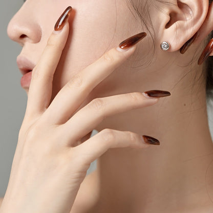 Orecchini zircone argento perno smaltati