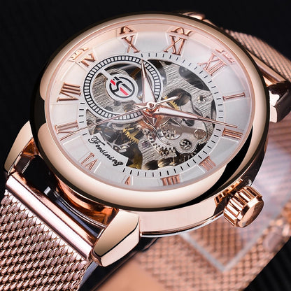 Orologio meccanico cinturino mesh
