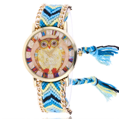 Orologio bracciale donna treccia etnica