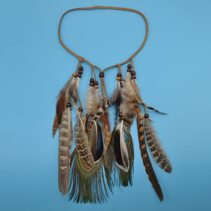 Fascia capelli penna pavone