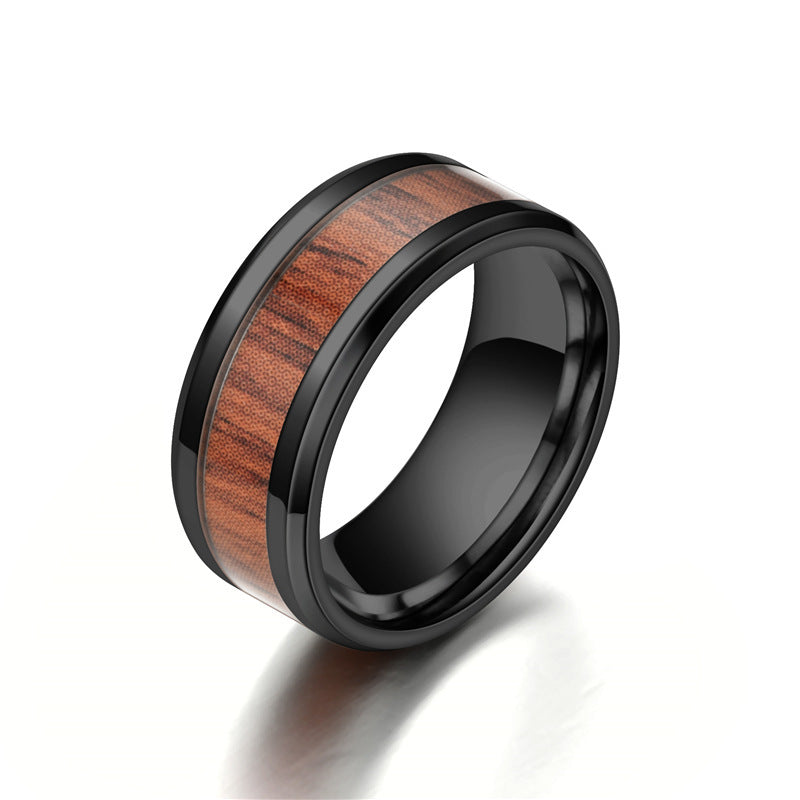 Anello titanio in legno