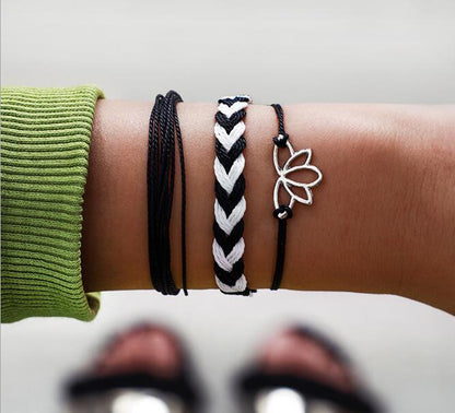 Bracciale Loto Corda Nera