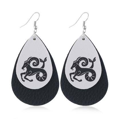Orecchini zodiaco in pelle