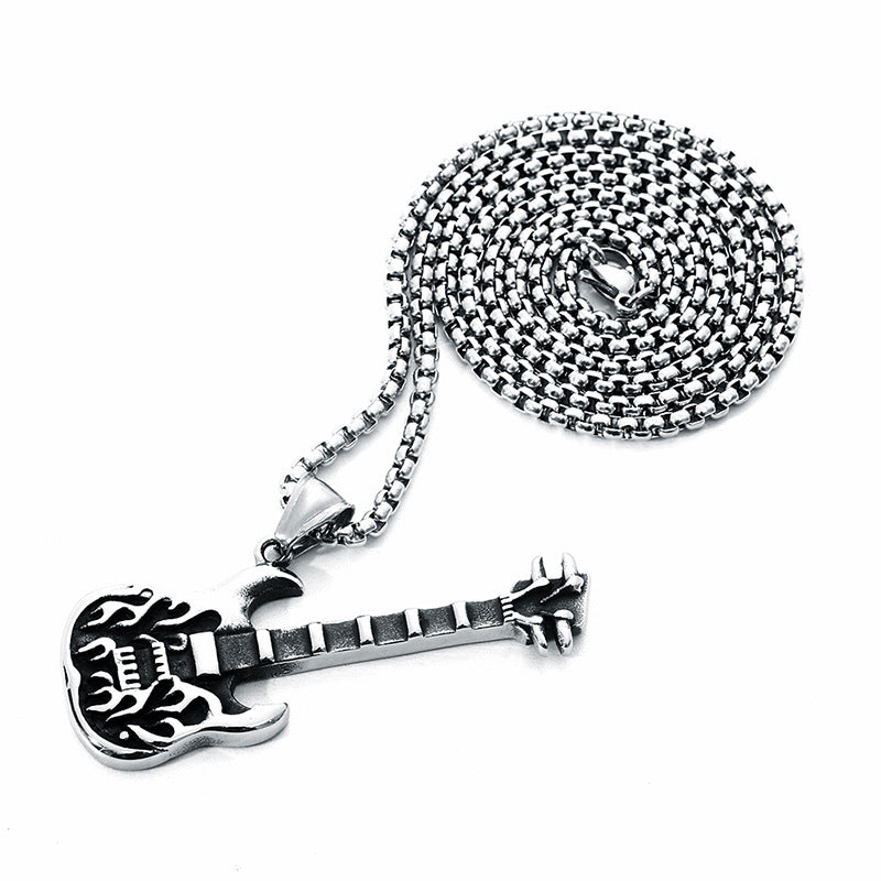 Pendente chitarra acciaio al titanio