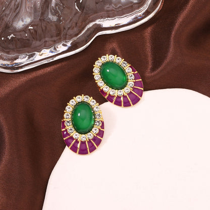 Anello design geometrico verde