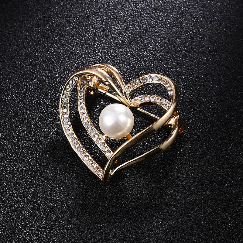 Spilla perla strass