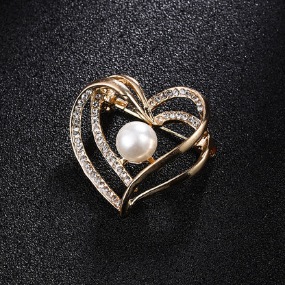 Spilla perla strass