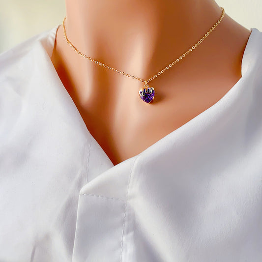 Collana cuore con zirconi da donna