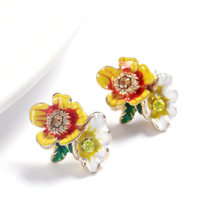 Orecchini fiori dipinti a mano