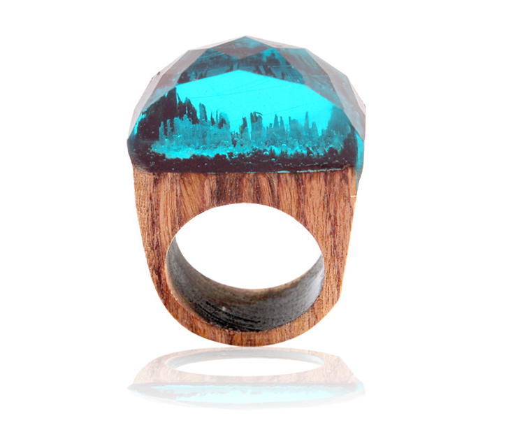 Anelli legno e resina