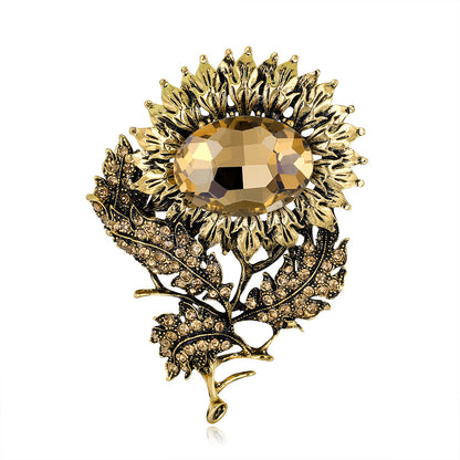 Spilla girasole strass