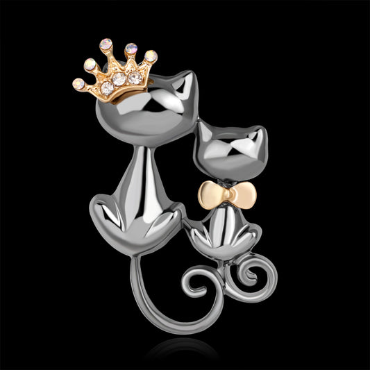 Spilla gatto doppia