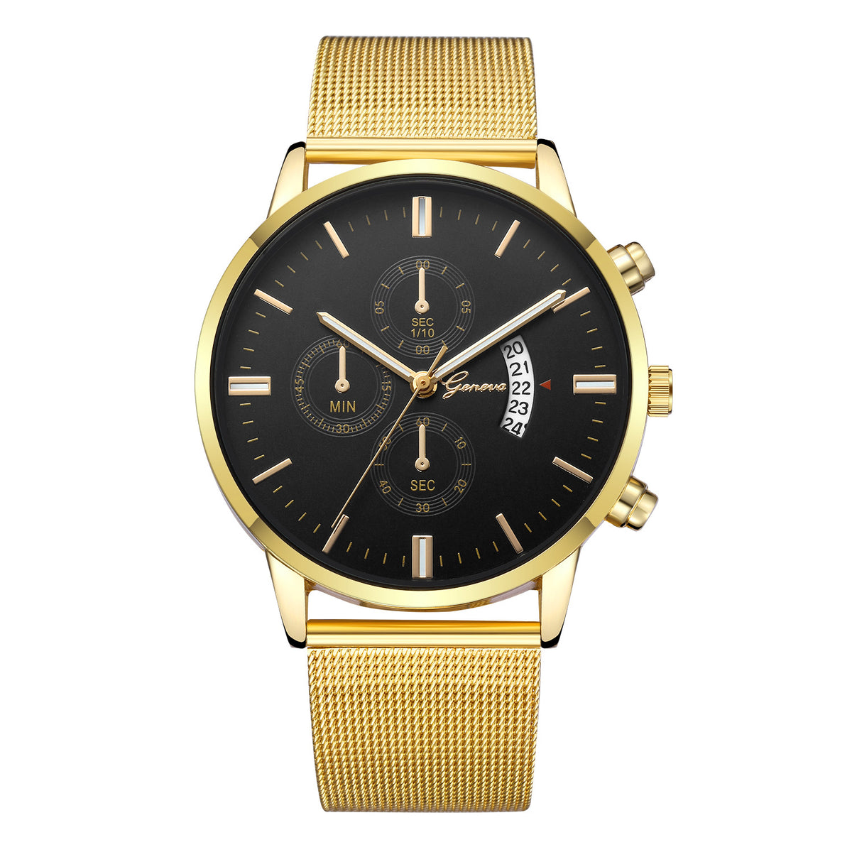 Orologio calendario mesh acciaio