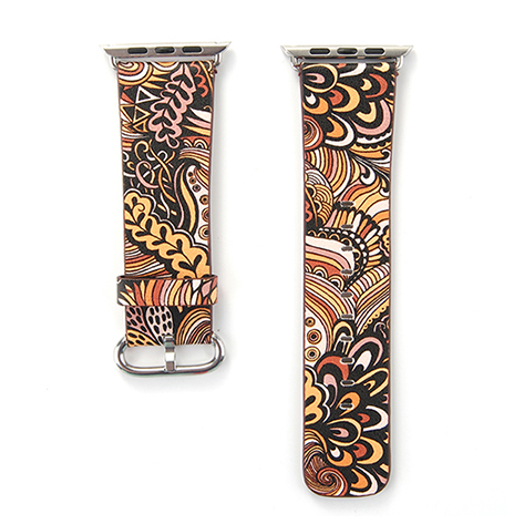 Orologio con cinturino pelle floreale