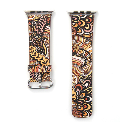 Orologio con cinturino pelle floreale