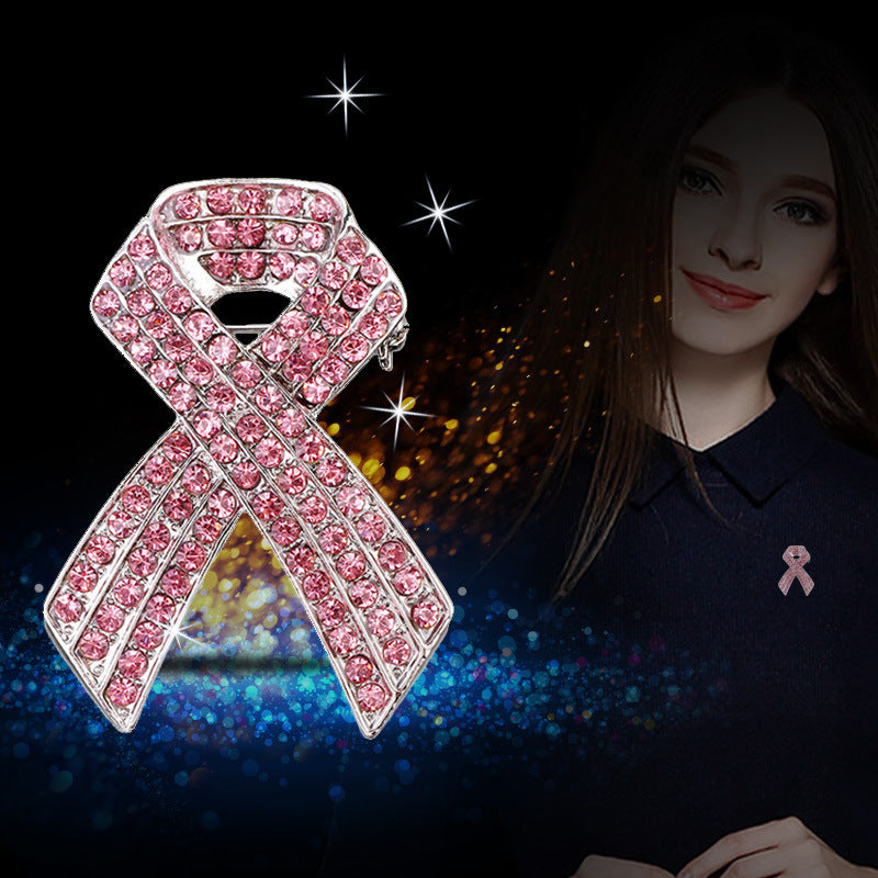 Spilla fiocco rosa