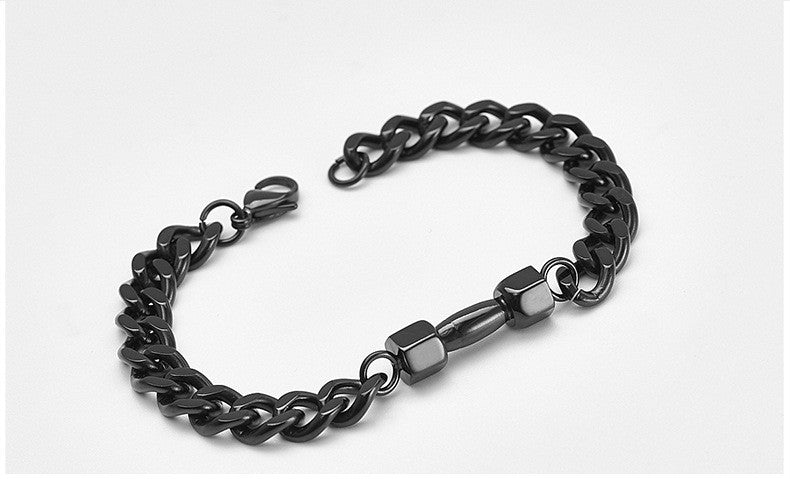 Bracciale titanio e acciaio da uomo manubrio