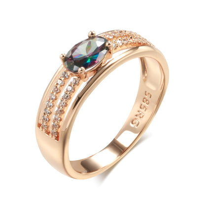 Anello petali bicolore
