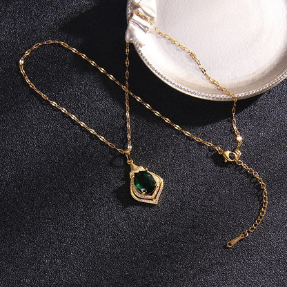 Collana titanio smeraldo