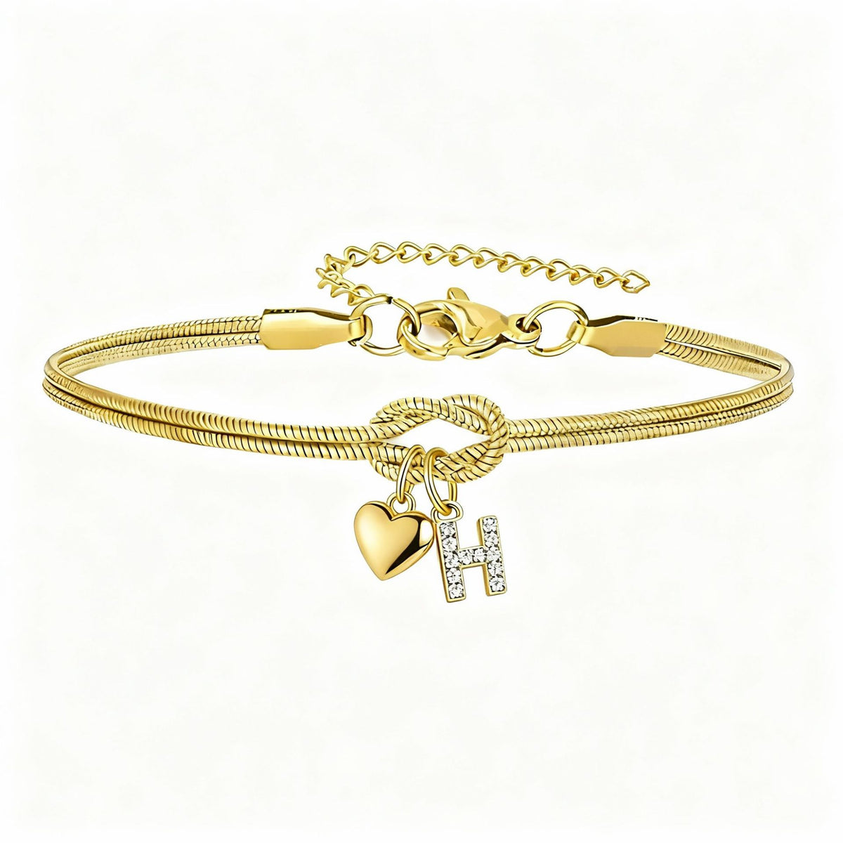 Bracciale Pendente Cuore con Lettere
