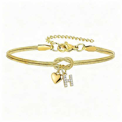Bracciale Pendente Cuore con Lettere