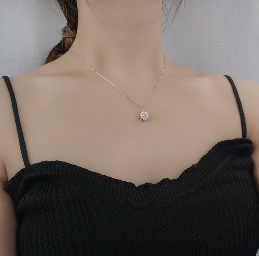 Collana girasole d'argento