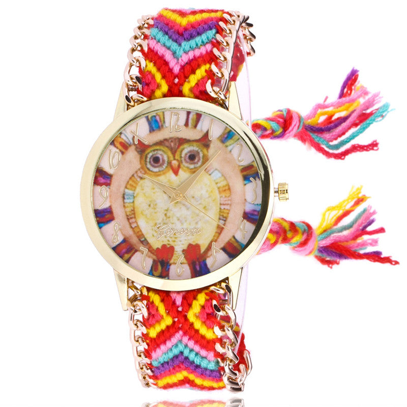 Orologio bracciale donna treccia etnica
