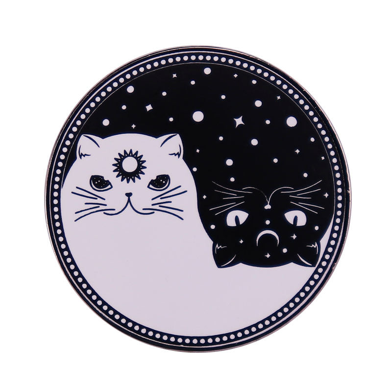 Spilla yin-yang gatto