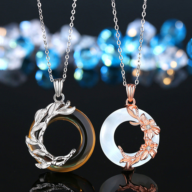 Collana ossidiana opale