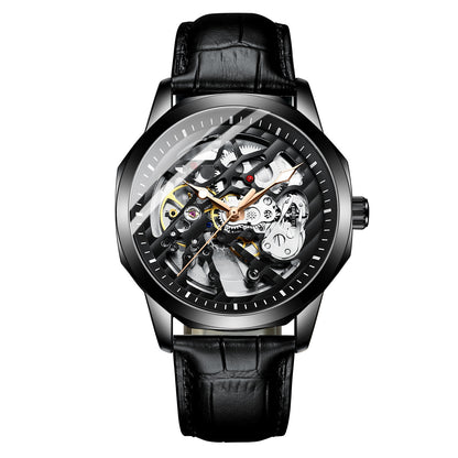 Orologio meccanico automatico uomo con quadrante scheletrato