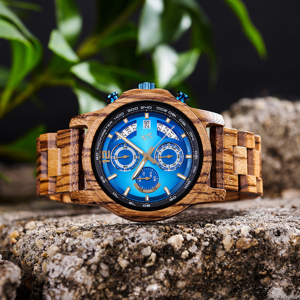 Orologio in legno vintage da uomo