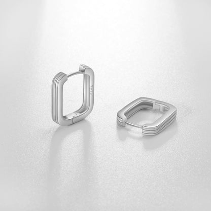 Orecchini argento geometrici rettangolari