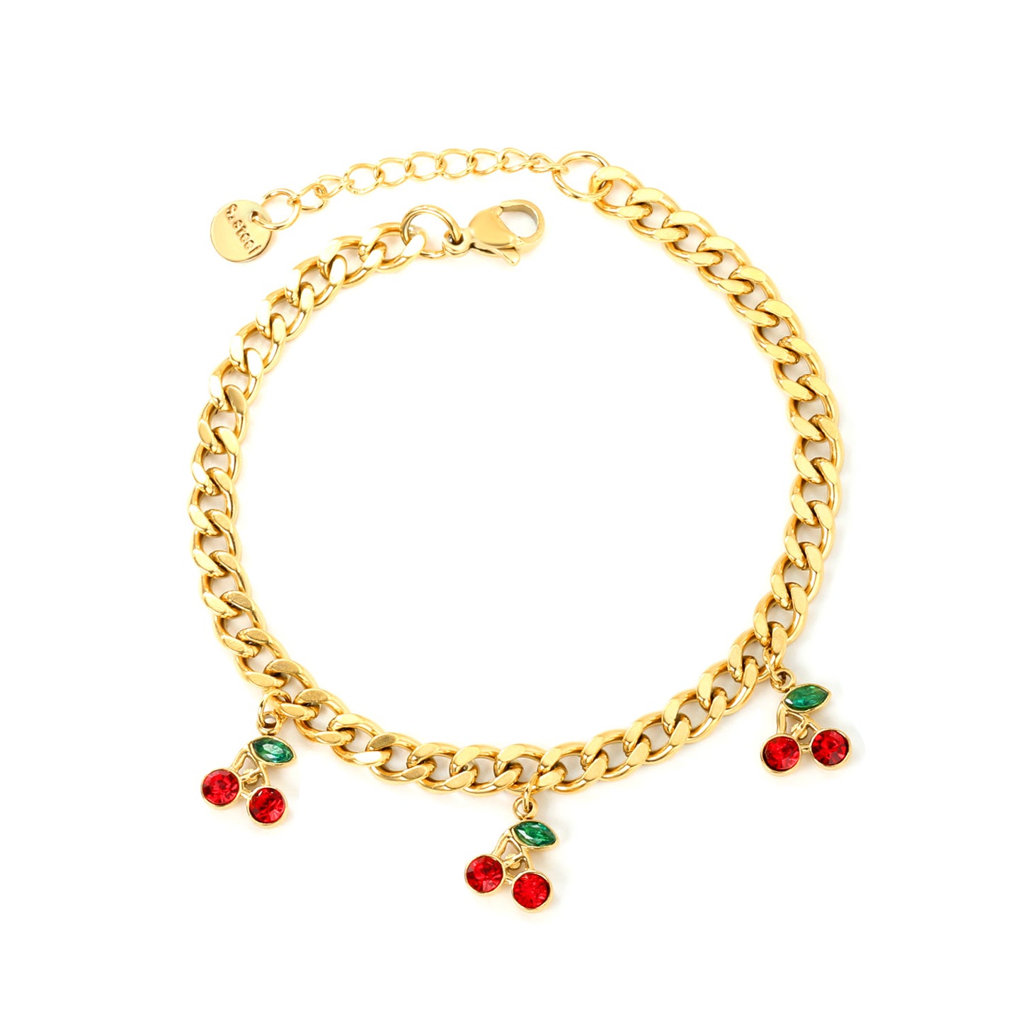 Bracciale ciliegia placcato oro