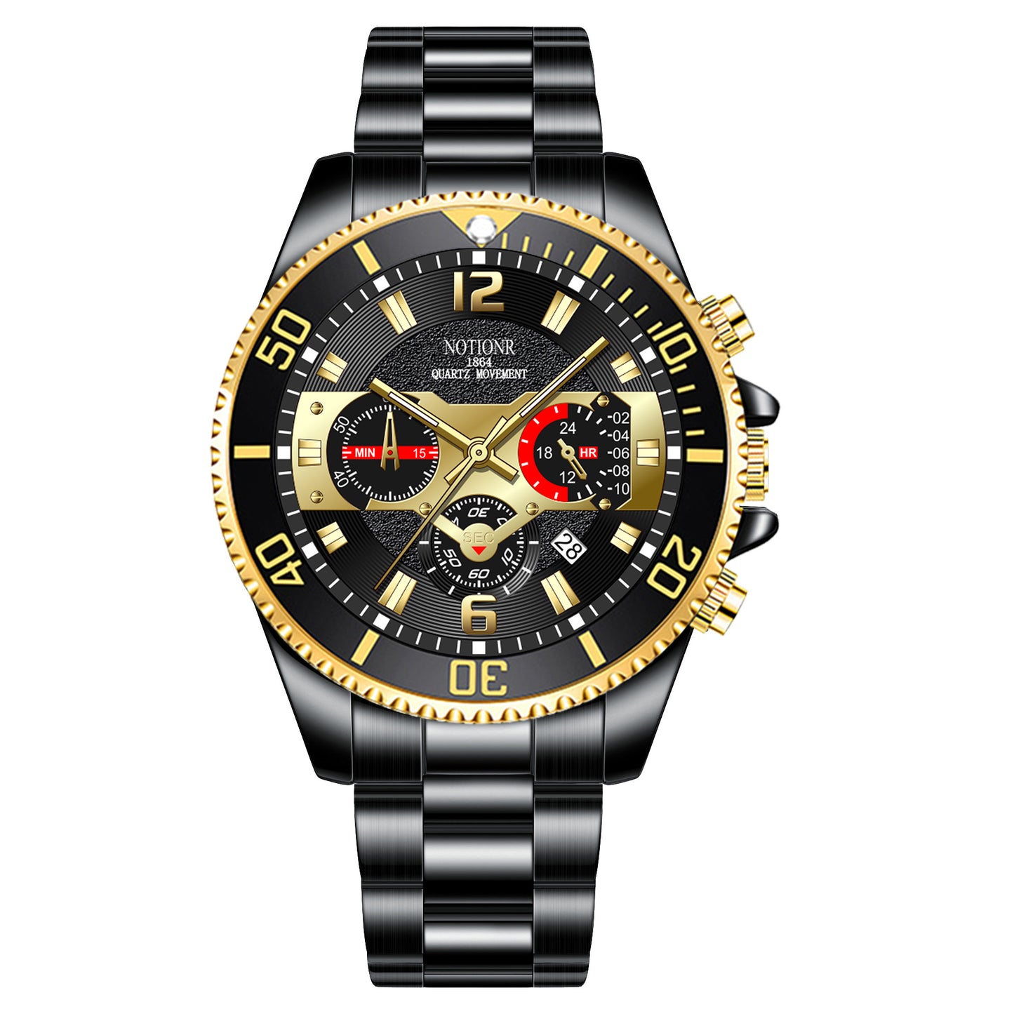 Orologio acciaio con calendario da uomo leggero